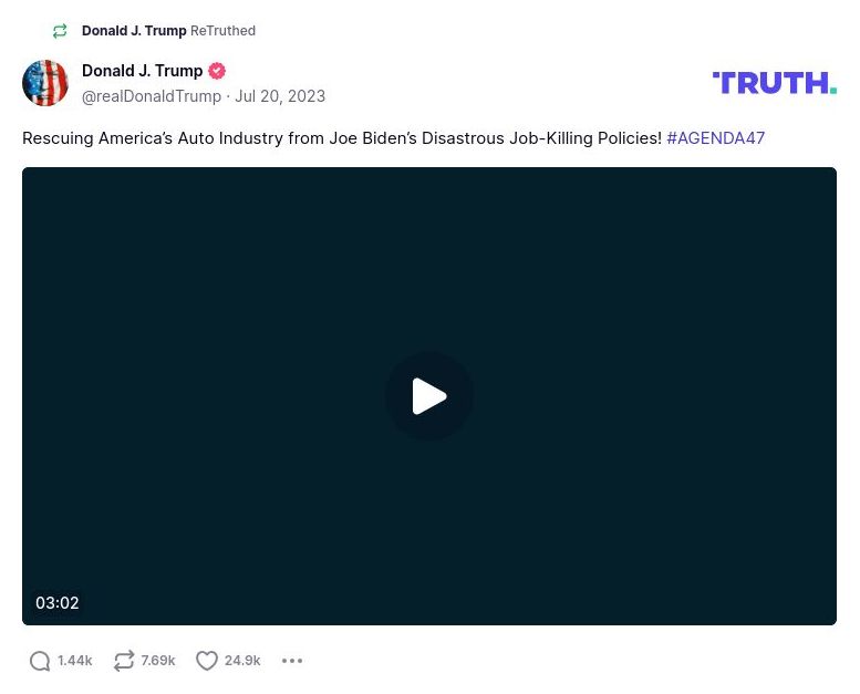 Post image from Donald Trump