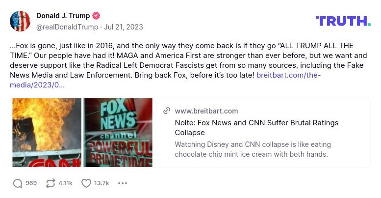 Post preview from Donald Trump