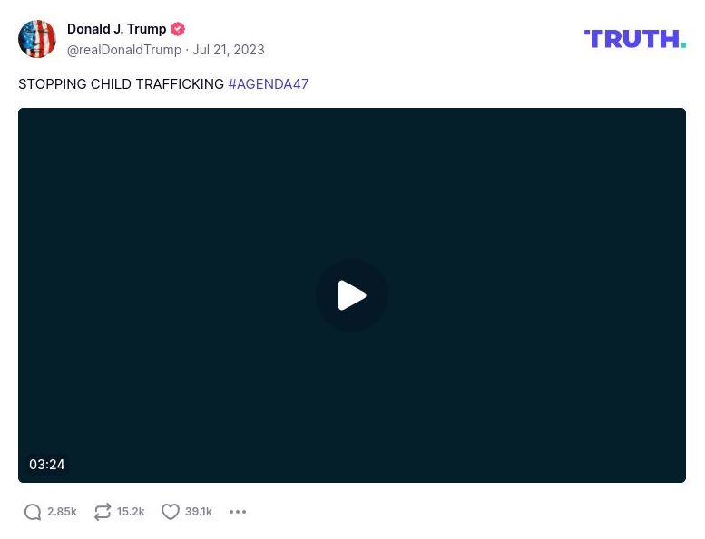 Post image from Donald Trump