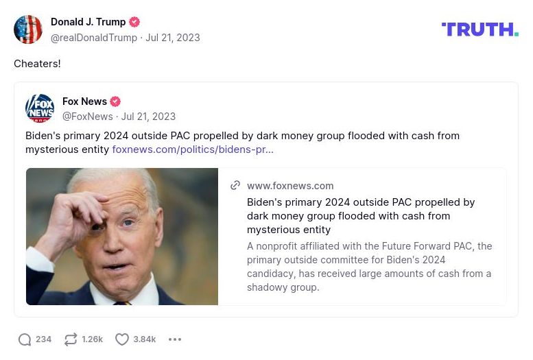 Post image from Donald Trump