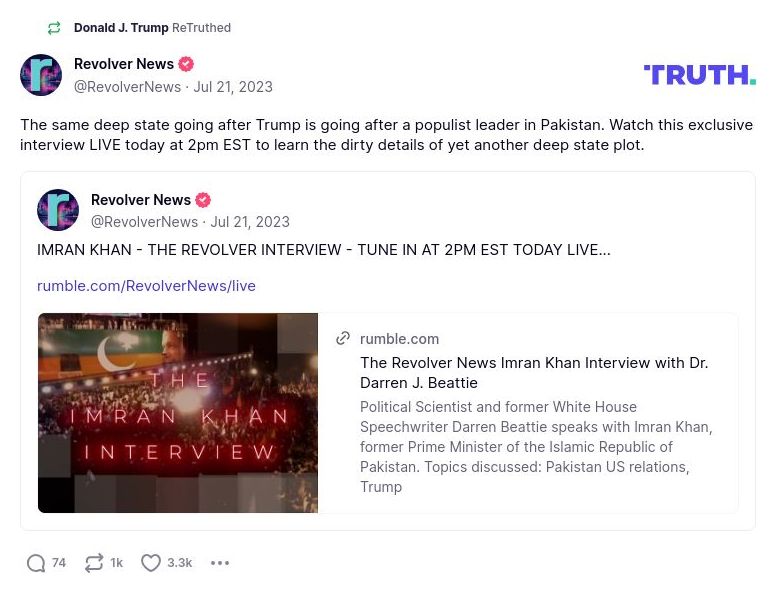 Post image from Donald Trump