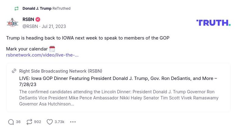 Post image from Donald Trump