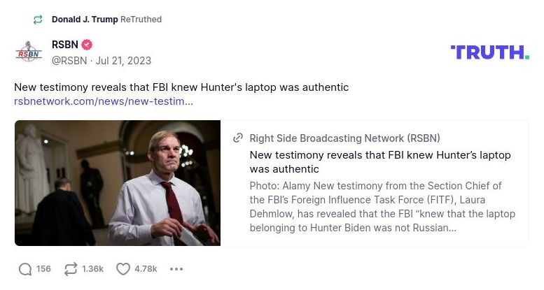 Post image from Donald Trump