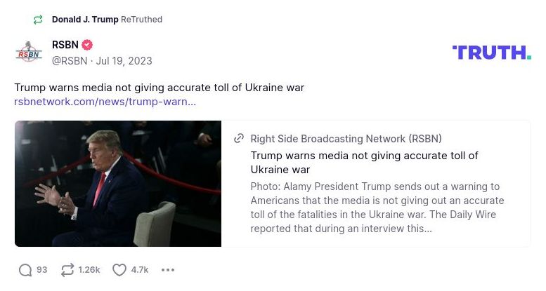 Post preview from Donald Trump