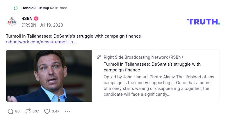 Post image from Donald Trump