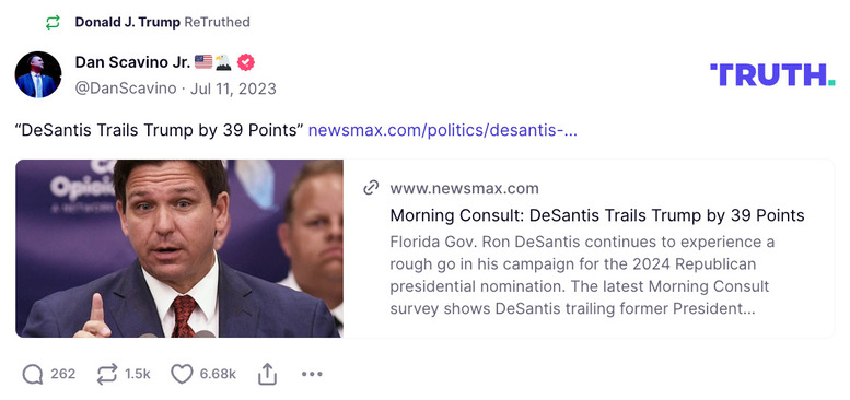 Post image from Donald Trump