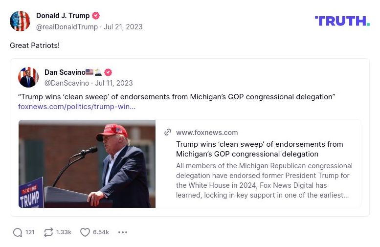 Post image from Donald Trump