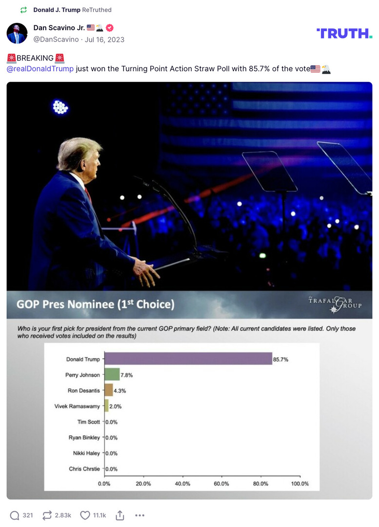 Post image from Donald Trump