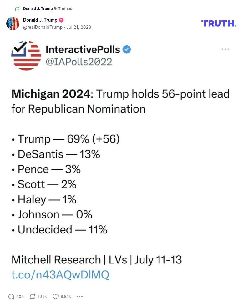 Post image from Donald Trump