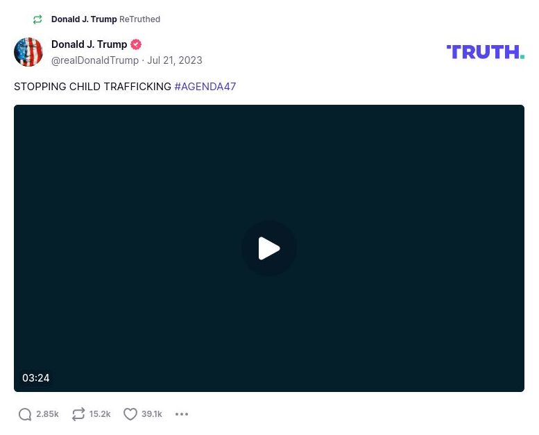 Post image from Donald Trump