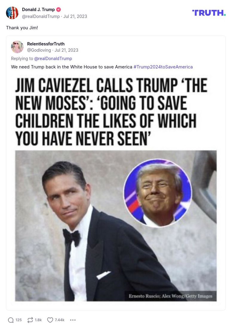 Post image from Donald Trump