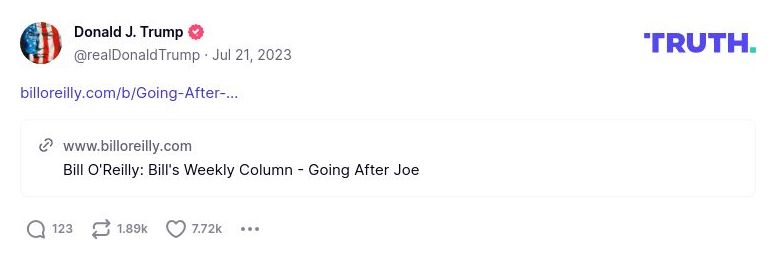 Post image from Donald Trump