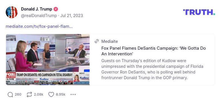 Post image from Donald Trump