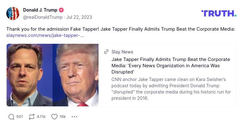 Post image from Donald Trump