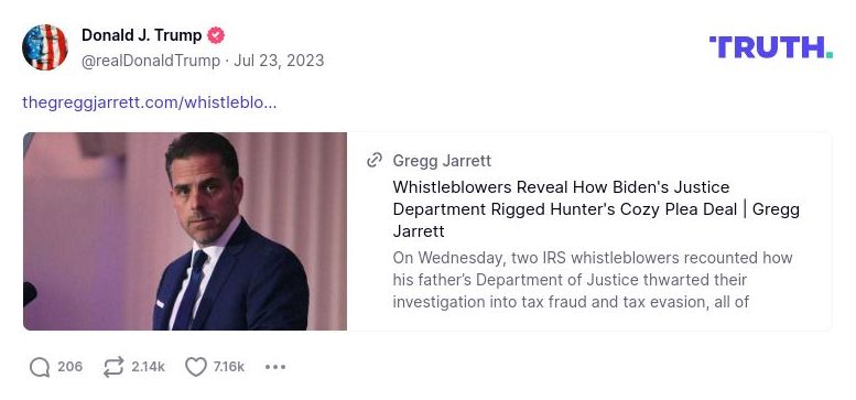 Post image from Donald Trump