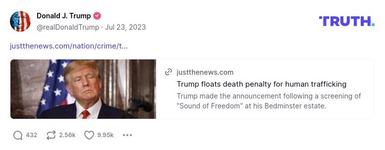 Post image from Donald Trump