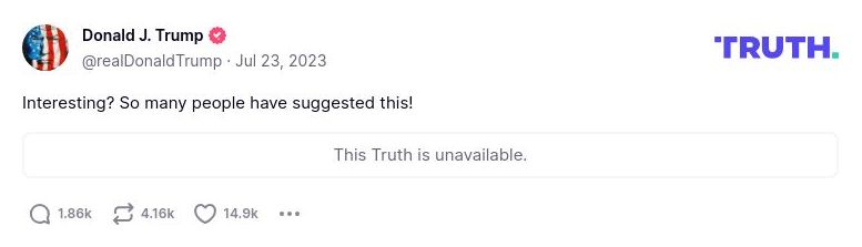 Post image from Donald Trump