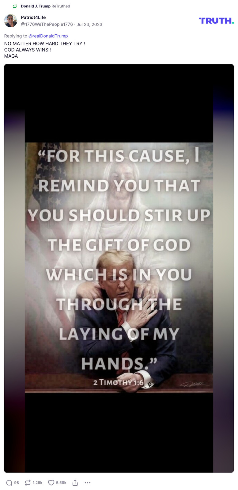 Post image from Donald Trump