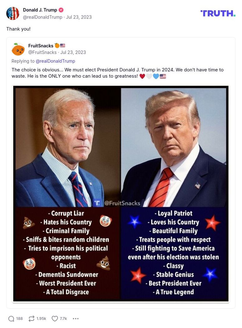 Post image from Donald Trump