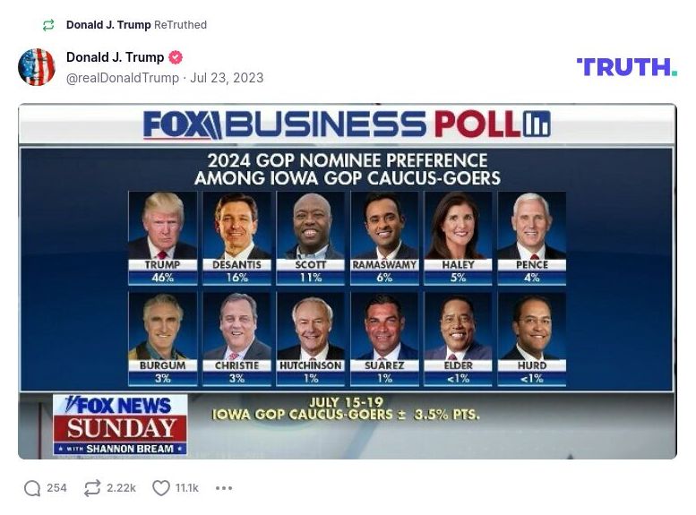 Post image from Donald Trump