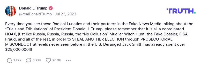 Post image from Donald Trump