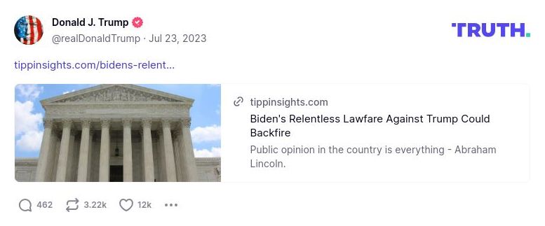 Post image from Donald Trump