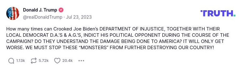 Post image from Donald Trump