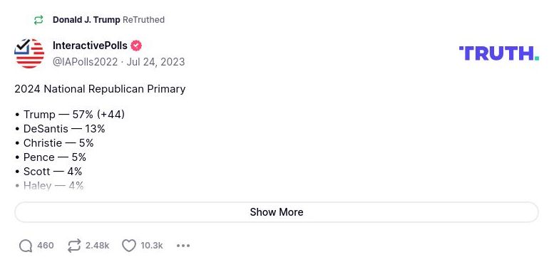 Post image from Donald Trump