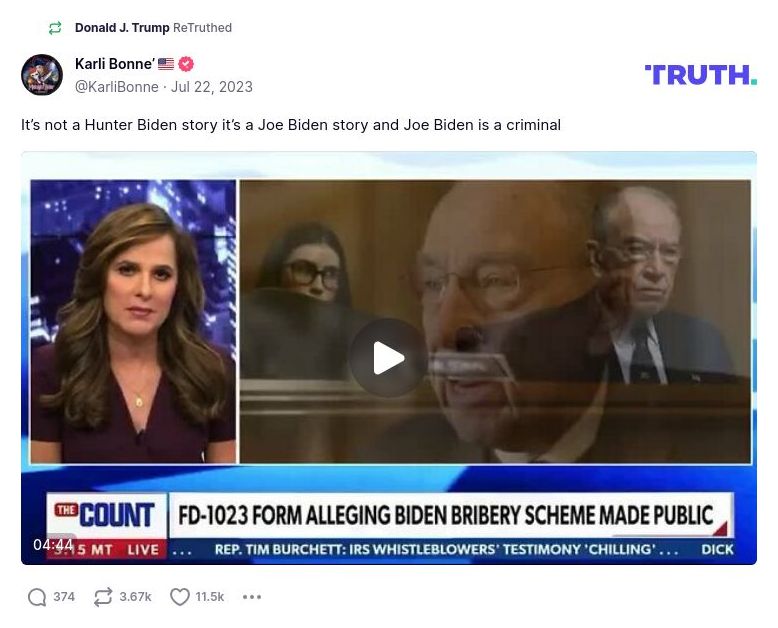 Post image from Donald Trump