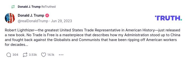 Post preview from Donald Trump