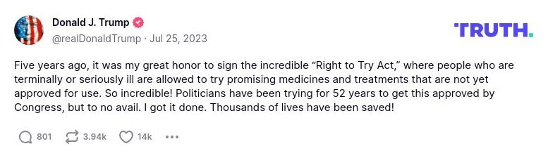 Post image from Donald Trump