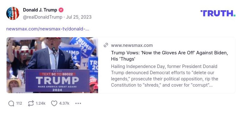 Post image from Donald Trump