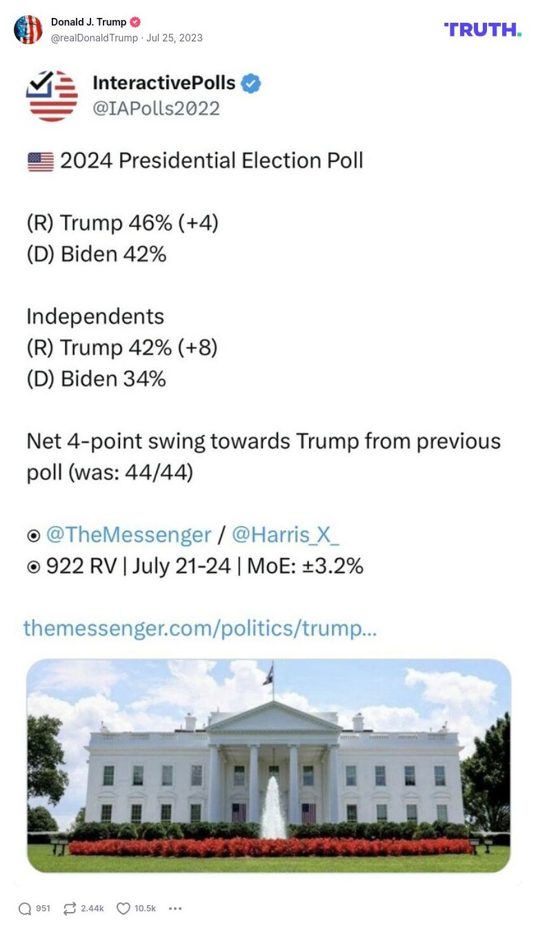 Post image from Donald Trump