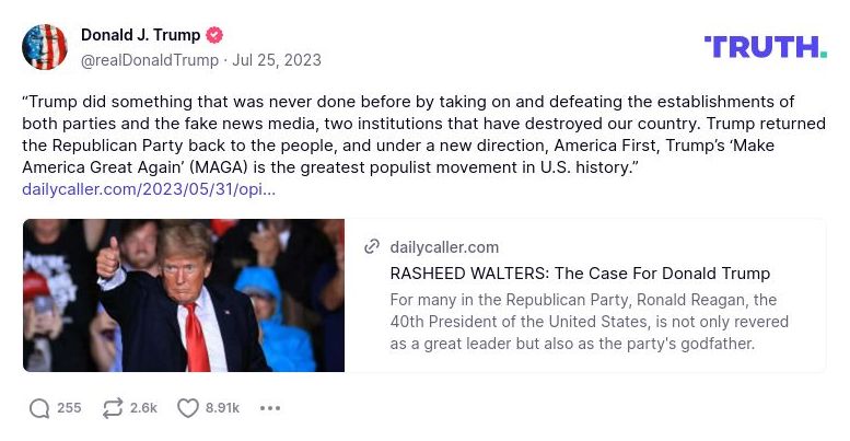 Post image from Donald Trump