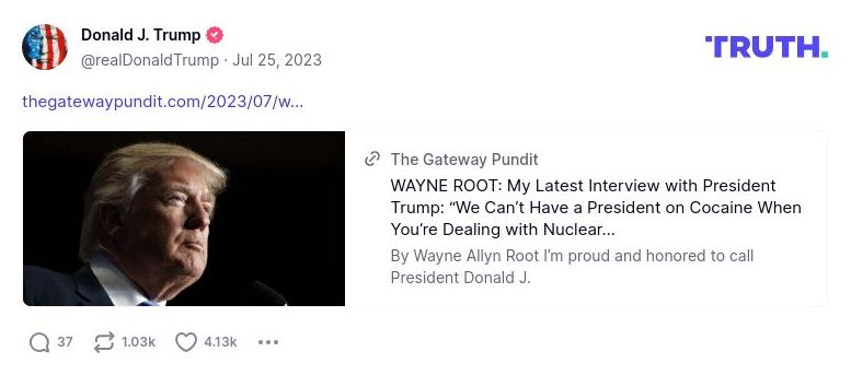 Post image from Donald Trump