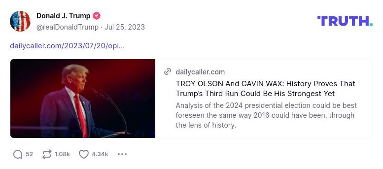 Post image from Donald Trump