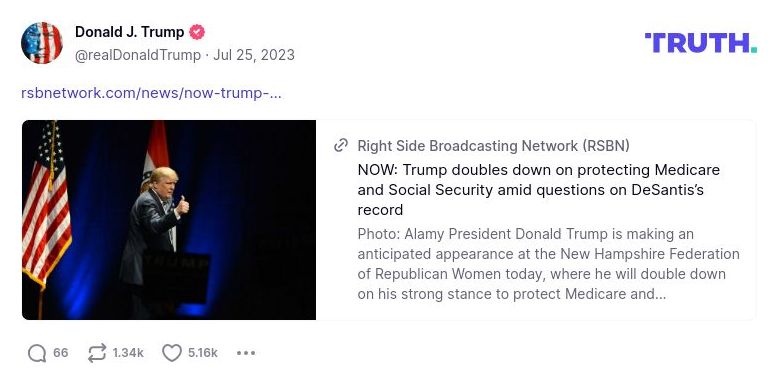 Post image from Donald Trump