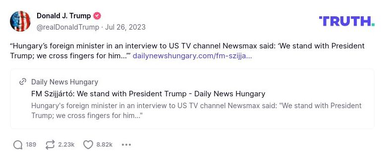 Post image from Donald Trump