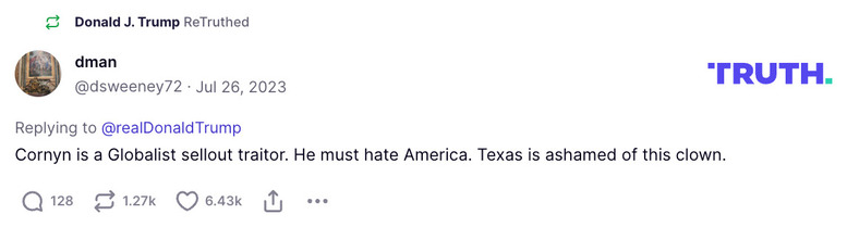 Post image from Donald Trump