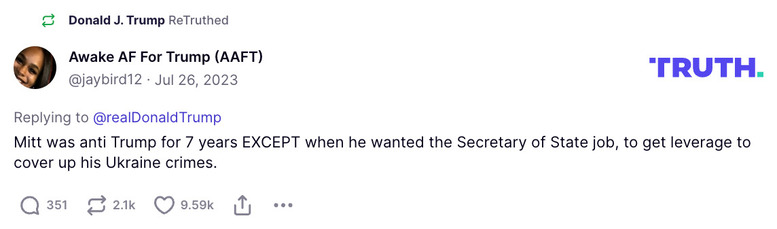 Post preview from Donald Trump