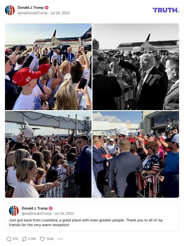 Post image from Donald Trump