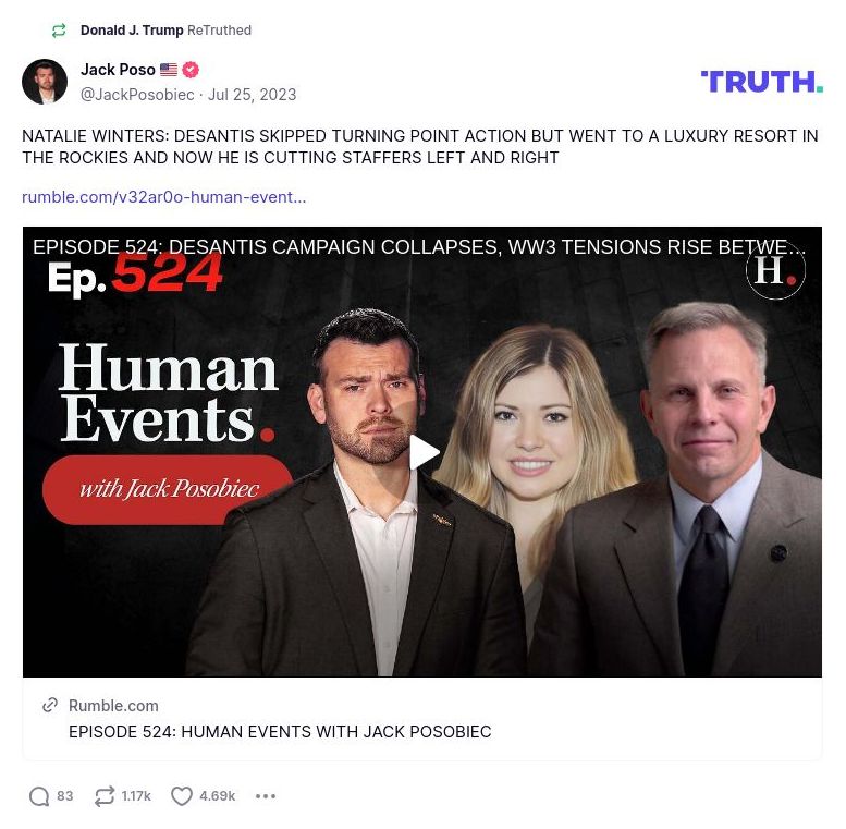 Post image from Donald Trump