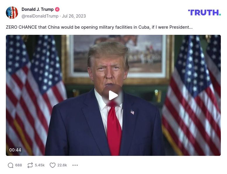 Post preview from Donald Trump