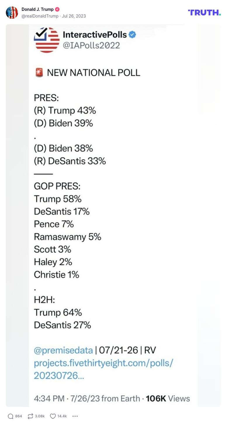 Post image from Donald Trump