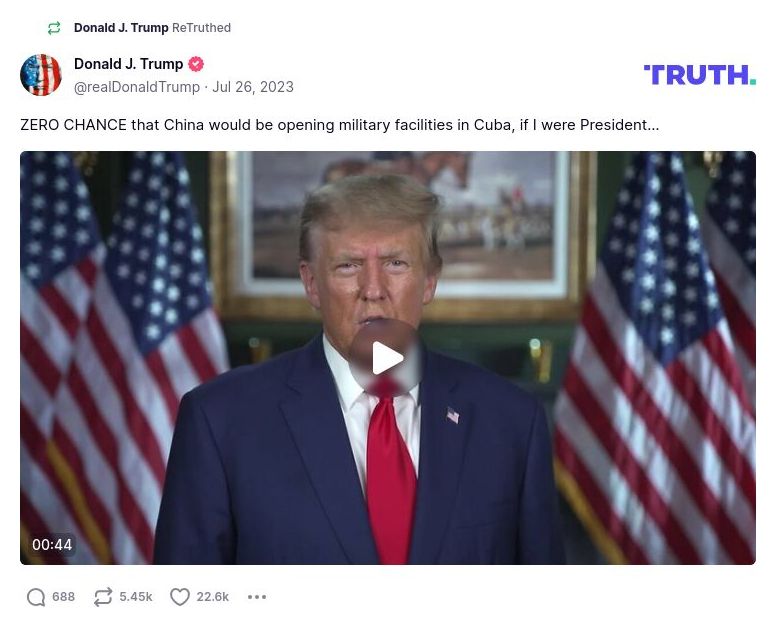 Post preview from Donald Trump