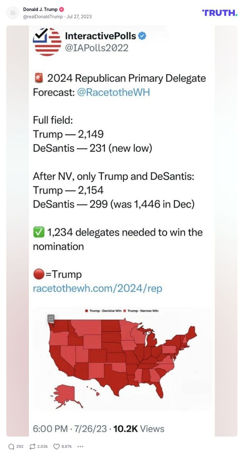 Post image from Donald Trump