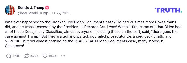 Post image from Donald Trump