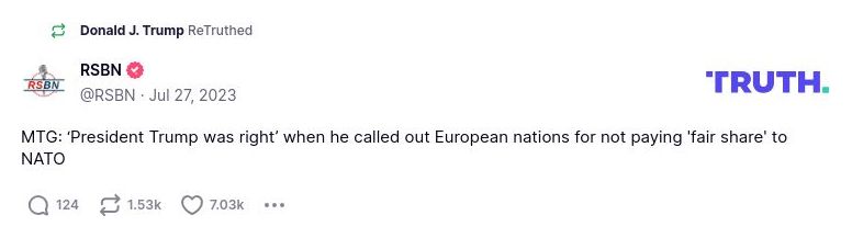 Post image from Donald Trump