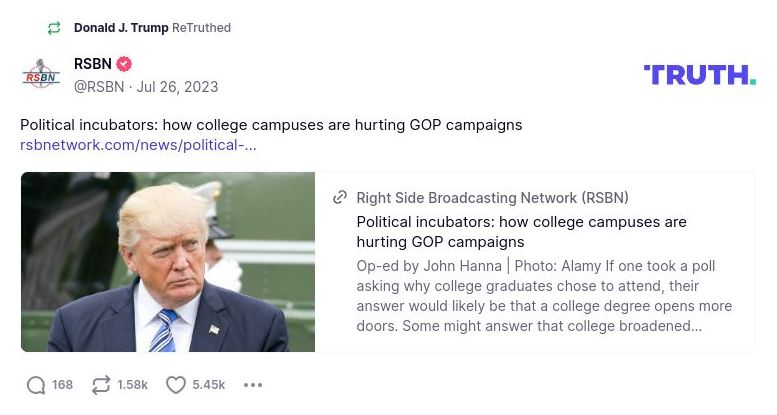 Post image from Donald Trump