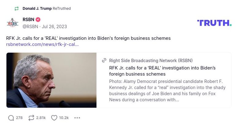 Post image from Donald Trump